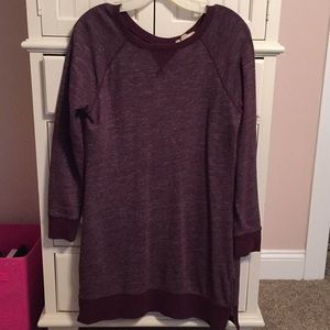 Wine colored sweatshirt tunic.